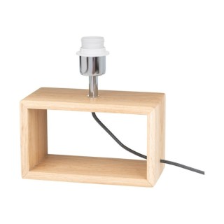 Lampe de Table en Bois de Chêne Huilé et Tissu Gris,1xE27 Max.25W,CADRE,7721174