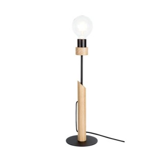 Lampe de Table en Bois de Chêne Huilé et Métal Noir,1xE27 Max.60W,SOLANGE,8541904