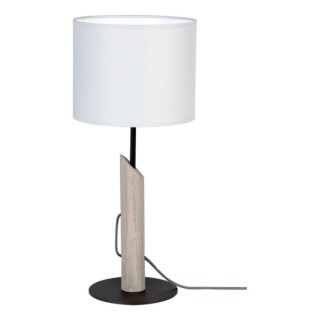 Lampe de Table en Métal Noir, Bois de Pin teinté Gris et Tissu Gris, 1xE27 Max.40W,COLETTE GREY,8620217104