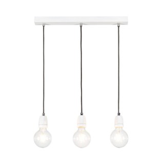 Suspension en Métal Blanc et Céramique Blanche,3xE27 Max.60W,PORCIA,9181302