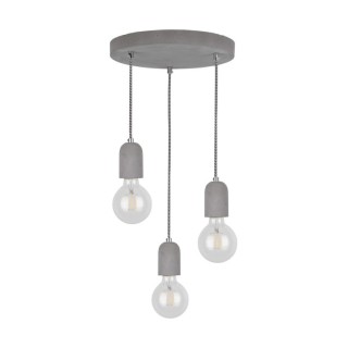 Suspension en Béton Gris, Câble en Tissu Noir-Blanc ,3xE27 Max.60W,AMORY,9774336R