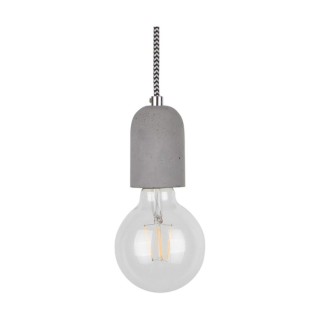 Suspension en Béton Gris, Câble en Tissu Noir-Blanc ,3xE27 Max.60W,AMORY,9774336R