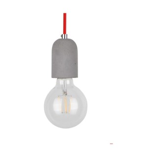 Suspension en Béton Gris, Câble en Tissu Rouge ,3xE27 Max.60W,AMORY,9776336R