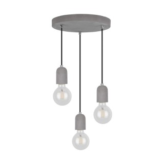 Suspension en Béton Gris, Câble en Tissu Noir ,3xE27 Max.60W,AMORY,9779336R