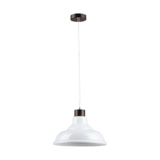 Suspension en Bois de Hêtre couleur Noyer et Verre Blanc, 1xE27 Max.60W,AVINO,9874076