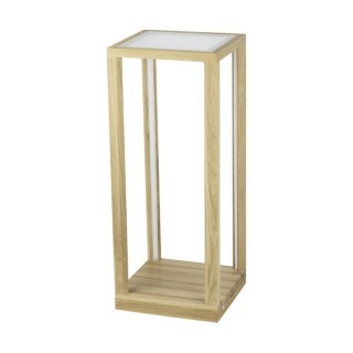 Lampadaire Table en Bois de Chêne Huilé et Verre dépoli ,1xLed 24V, 33W Intégrée, avec variateur tactile, TAVOLI GLASS,8882974