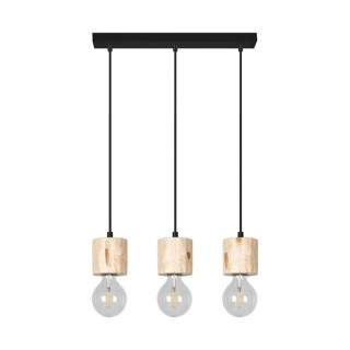 BRITOP,Suspension en Pin Naturel, Design Scandinave 3 Têtes Alignées, PINO,7161350