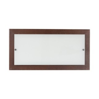 Applique en Bois de Hêtre couleur Noyer et Verre Blanc et Transparent, 1xLED Intégrée 24W,FINN,4032976