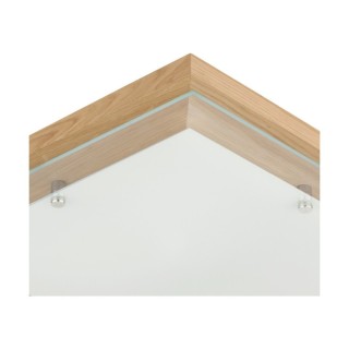 Plafonnier en Bois Huilé, Métal Chromé et Verre Blanc-Transparent ,Incl.1xLED Intégrée 24W,FINN,4024074