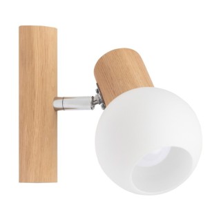 Applique en Bois de Chêne Huilé et Verre Blanc ,1xE14 Max.40W,KARIN,2231174