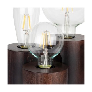 Lampe de Table en Bois de Hêtre couleur Noyer ,3xE27 Max.15W,VINCENT,2266376