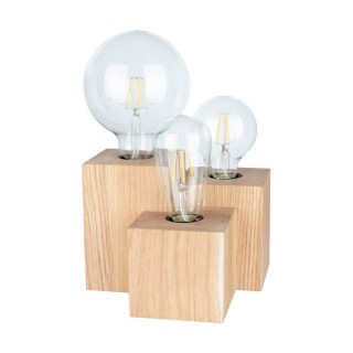 Lampe de Table en Bois de Chêne Huilé ,3xE27 Max.15W,VINCENT,2276374