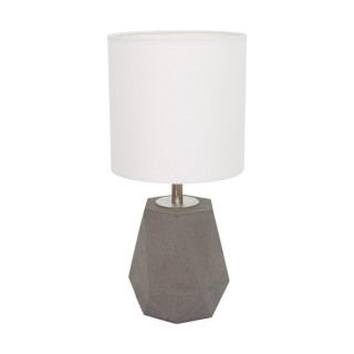 Lampe de Table en Béton Gris et Tissu Blanc,1xE27 Max.25W,DIAMANT,791942136