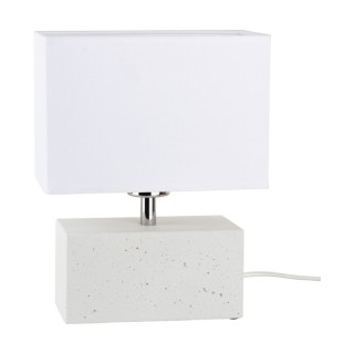 Lampe de Table en Béton Blanc et Textile Blanc ,1xE27 Max.25W,STRONG DOUBLE,7381937