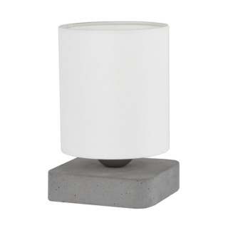 Lampe de Table en Béton Gris et Textile Blanc ,1xE27 Max.25W,GENTLE,7411936