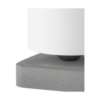 Lampe de Table en Béton Gris et Textile Blanc ,1xE27 Max.25W,GENTLE,7411936