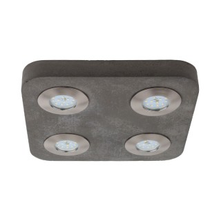 Plafonnier en Béton Gris et Métal Satiné ,Incl.4xLed Intégrée ,COOL,2291436