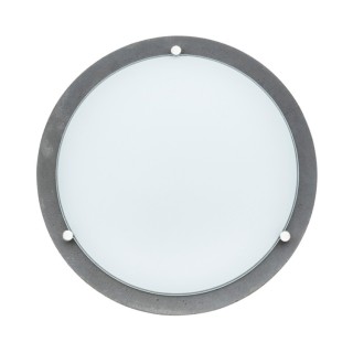 Plafonnier en Béton Gris et Verre Blanc ,1xLED 24V Intégrée ,ROCKY,4753036