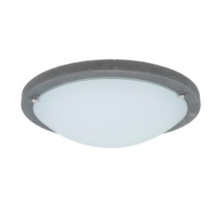 Plafonnier en Béton Gris et Verre Blanc ,1xLED 24V Intégrée ,ROCKY,4753036