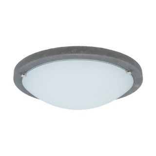 Plafonnier en Béton Gris et Verre Blanc ,2xE27 Max.40W,ROCKY,4753236