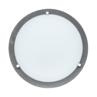 Plafonnier en Béton Gris et Verre Blanc ,3xE27 Max.40W,ROCKY,4754236