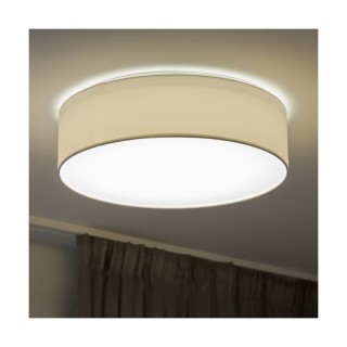 Plafonnier en Métal Blanc, Tissu Blanc et Acrylique Blanc ,1xLed Intégrée 30W,JOSEFINA,4764802