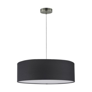 Suspension en Métal Satiné et Tissu Anthracite ,3xE27 Max.25W,JOSEFINA,57850127