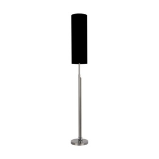 Eleganta Lampadaire incl. LED22W, 1800lm + 500lm, 3000K Métal Satin / Tissu Noir