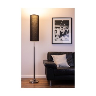 Eleganta Lampadaire incl. LED22W, 1800lm + 500lm, 3000K Métal Satin / Tissu Noir