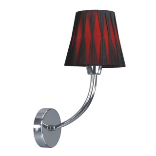 Applique en Métal Chromé et Tissu Noir-Rouge ,1xE14 Max.40W,BORGIA,5077106