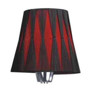 Applique en Métal Chromé et Tissu Noir-Rouge ,1xE14 Max.40W,BORGIA,5077106