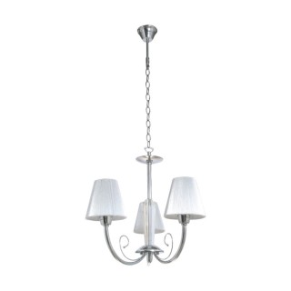 Lustre/Suspension en Métal Chromé et Tissu Argenté ,3xE14 Max.40W,CUBANA,5075327