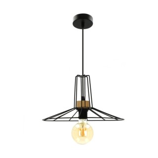 Suspension en Bois de Chêne Huilé et Métal Noir ,1xE27 Max.60W,FERRO,1010421231017