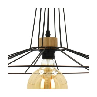 Suspension en Bois de Chêne Huilé et Métal Noir ,1xE27 Max.60W,FERRO,1010421231020