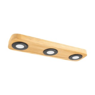 Plafonnier en Bois de Pin teinté Brun et Métal Noir ,Incl.1xLed 5W Intégrée ,SUNNIVA BLACK,4037411400000