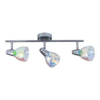 Plafonnier en Métal Chromé et Verre Multicolore ,3xE14 Max.40W,KORA,2407328