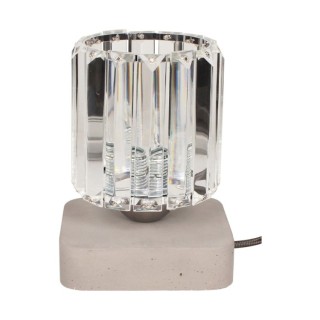 Lampe de Table en Béton Gris et Verre Transparent ,1xE27 Max.60W, GLORY,7301136