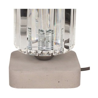 Lampe de Table en Béton Gris et Verre Transparent ,1xE27 Max.60W, GLORY,7301136