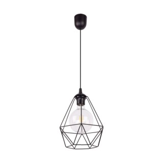 Suspension en Métal Noir et Matière Synthétique Noire ,1xE27 Max.60W,DIAMENT,2179104