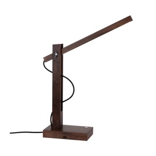 Lampe de Table en Bois de Hêtre couleur Noyer avec variateur tactile,1xLED 24V, 5.5W Intégrée,TUKAN,7530976