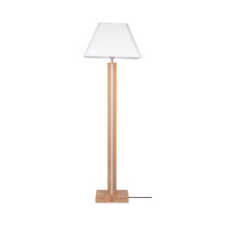 Lampadaire en Bois de Chêne Huilé et Tissu Blanc, 1xE27 Max 60W, 2xLED 24V Intégrée 36W,QUAD,6451174