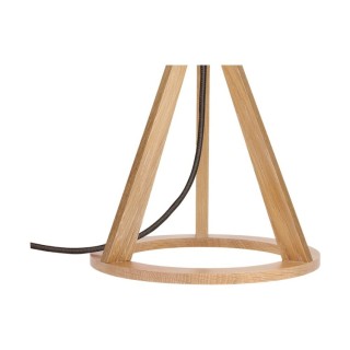 Lampe de Table en Bois de Chêne Huilé et Tissu couleur Crème, 1xE27 Max.25W,KONAN II,6512174