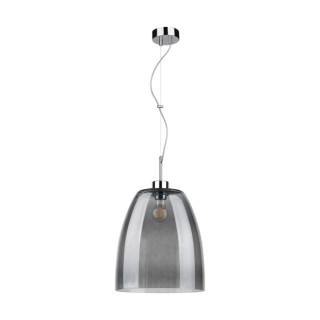 Suspension en Métal Chromé et Verre Fumé, 1xE27 Max.60W,CAMPANA,9843028