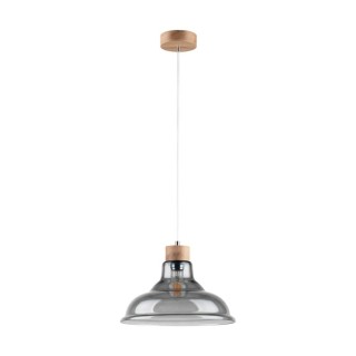 BRITOP,Suspension en Chêne Huilé et Verre Fumé, Design Rétro, AVINO,9873074