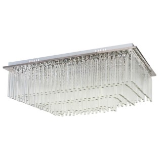 Plafonnier en Métal Chromé et Cristal Transparent, Incl. 19xLED Intégrée 3W,EUPHORIA,5971928