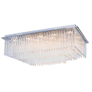 Plafonnier en Métal Chromé et Cristal Transparent, Incl. 19xLED Intégrée 3W,EUPHORIA,5971928