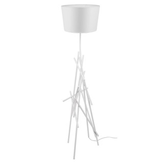 Lampadaire en Métal Blanc et Tissu Blanc, 1xE27 Max.60W,GLENN,1222102