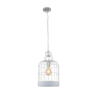 Suspension en Métal Chromé-Blanc ,1xE27 Max.60W,CAGE,9501102