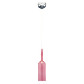 Suspension en Métal Chromé et Verre Rose , Incl. 1xLED Intégrée 3W,BOTTLE,1185113