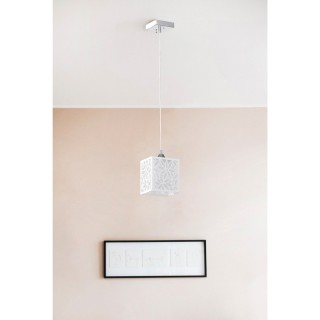 Suspension en Métal Chromé, Matière Synthétique et Verre Blanc ,1xE27 Max.60W,ANIKA,8161128